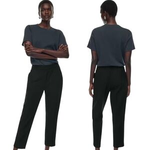 Babaton Conan Ankle Pants Black Mirror Crepe Pull-On Size 8